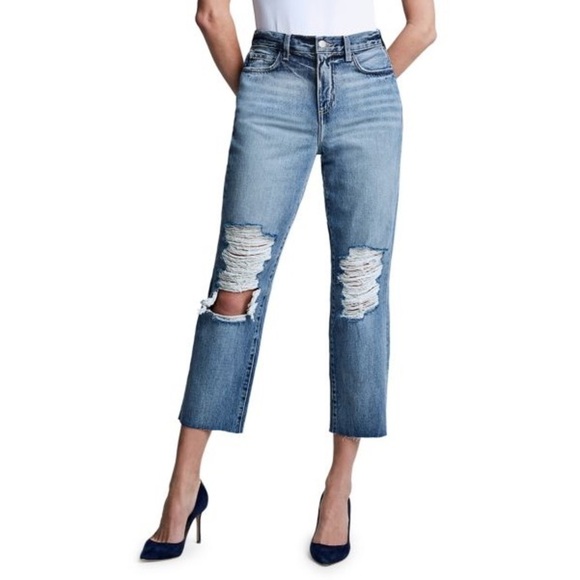 L'AGENCE Adele High-Rise Cropped Stovepipe Jeans Sz 26 - Picture 1 of 10